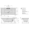 Poreamme Interia Cascata Highline Hydro, 1850x850x450mm, 290l, musta/valkoinen