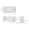 Poreamme Interia Lisa Highline Hydro, 1700x700x470mm, 250l, valkoinen