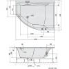 Poreamme Interia Tandem Highline Hydro, 1700x1300x500mm, oikea, 395l, valkoinen
