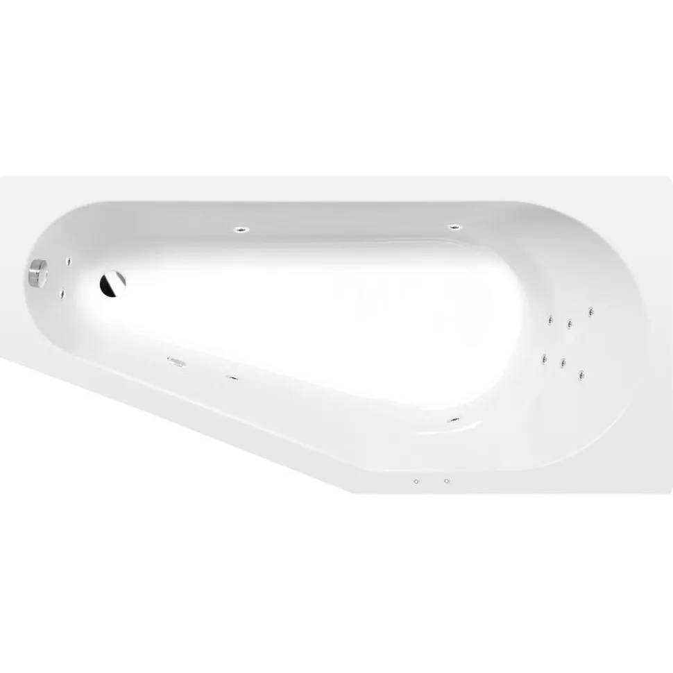 Poreamme Interia Tigra Attraction Hydro, 1500x750x460mm, oikea, 180l, valkoinen