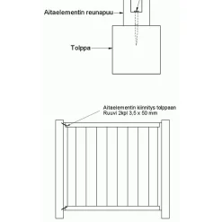 Porttielementti Lehtoharju A31R 900x800 mm suora pystylauta + vinoristikko ruskea