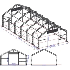 Pressuhalli Ranch Premium 9.15x18.3x6.1m harmaa