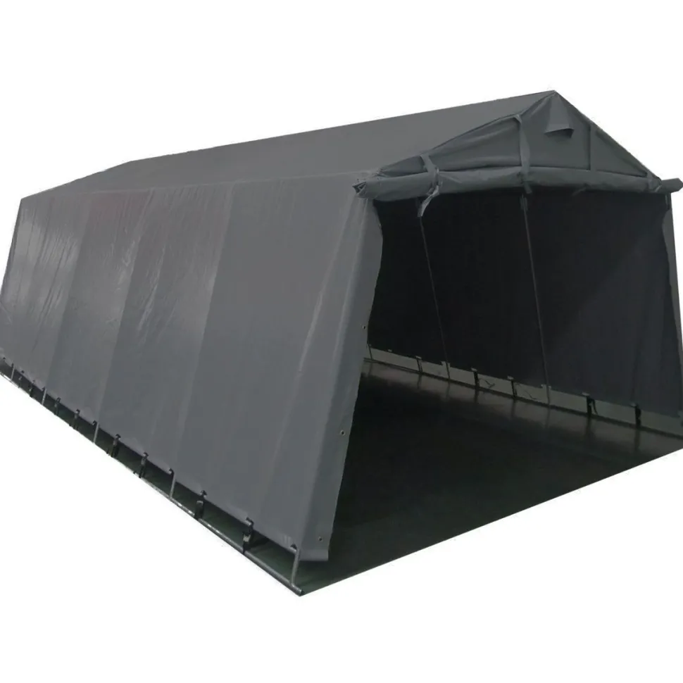 Pressutalli Prohall Grey 6x3,2x2,2 m oviaukko 2x3,2-2,4m 500g/m2