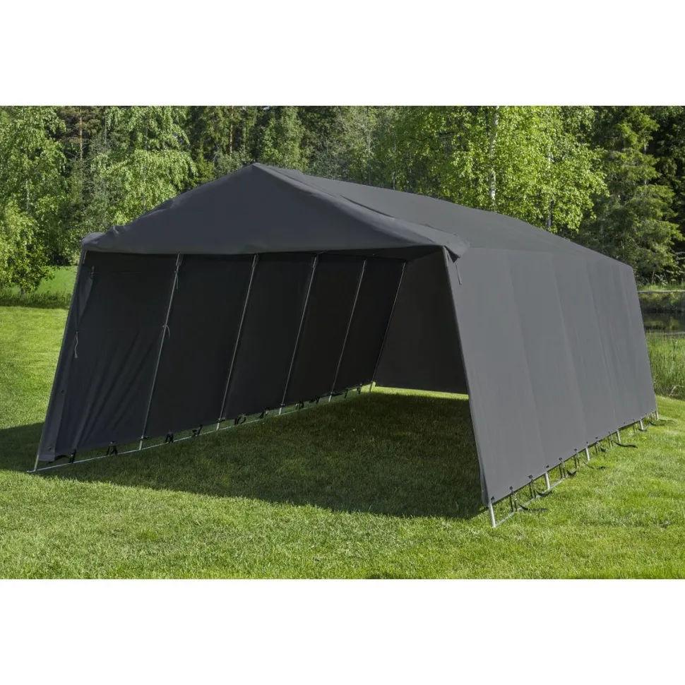 Pressutalli Prohall Grey 6x3,2x2,2 m oviaukko 2x3,2-2,4m 500g/m2