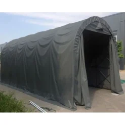 Pressutalli Prohall XXL 4,5x9m oviaukko 4.3x2.88m 500g/m2 harmaa