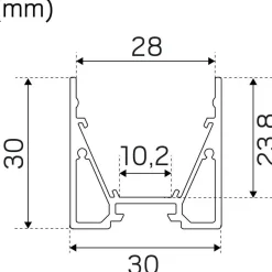 Profiili LED-nauhalle Hide-a-lite Maxi U 2m musta