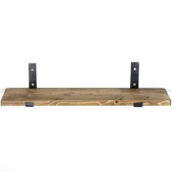 Puinen seinähylly Linento Furniture LAM010, leveys 60cm, ruskea