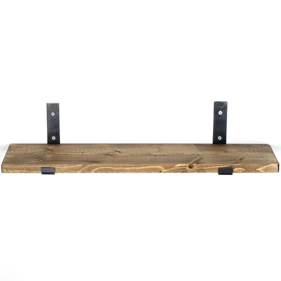 Puinen seinähylly Linento Furniture LAM010, leveys 60cm, ruskea