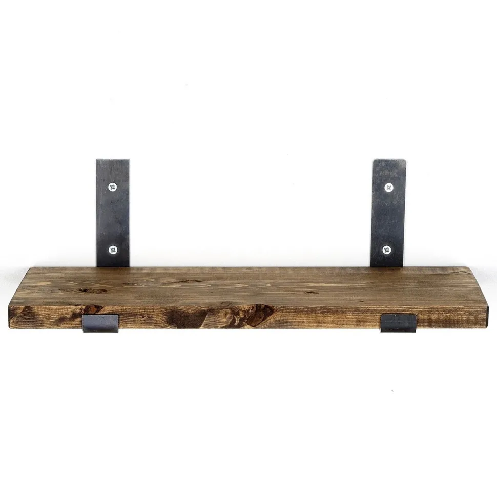Puinen seinähylly Linento Furniture LAM007, leveys 40cm, tummanruskea