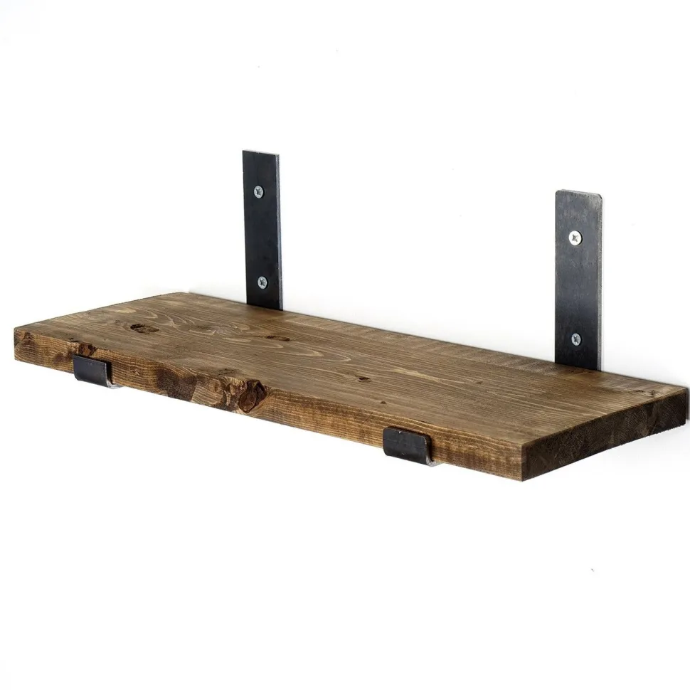 Puinen seinähylly Linento Furniture LAM007, leveys 40cm, tummanruskea