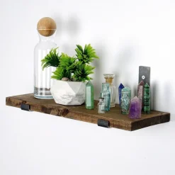 Puinen seinähylly Linento Furniture LAM007, leveys 40cm, tummanruskea