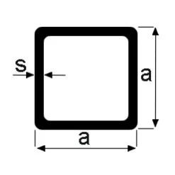 Putkipalkki teräs neliö 100x100x4,0 mm S355J2H pituus 12 m