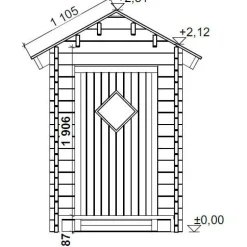 Puucee LP Garden T2, 2m², harjakatto