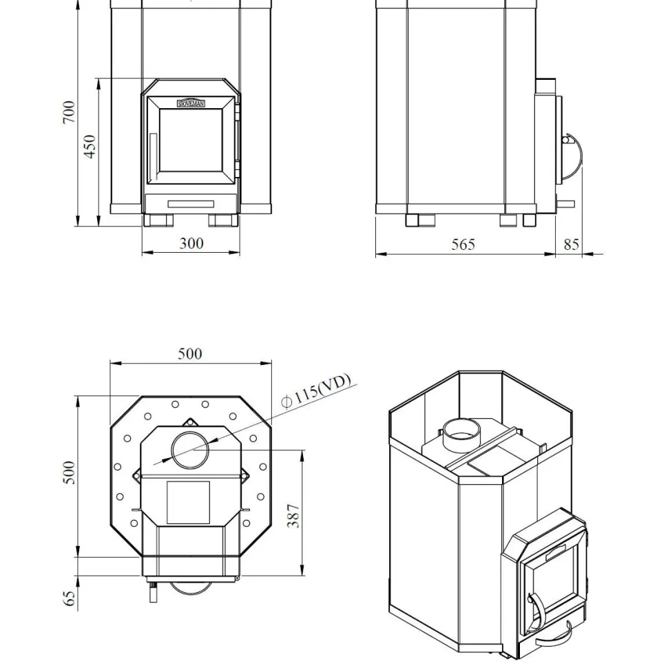 Puukiuas Stoveman 16 8-16 m³