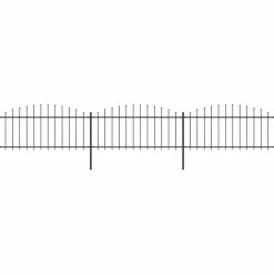 Puutarha-aita keihäskärjillä teräs (0.5-0.75)x5.1m musta