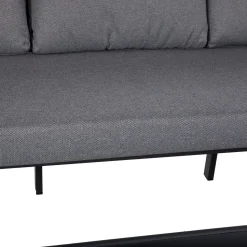 Puutarhakalustesetti Home4You LONA pöytä, sohva ja 2 tuolia, harmaa/musta
