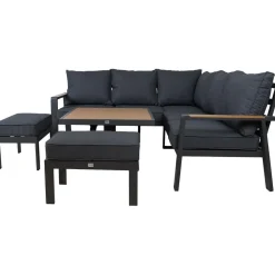 Puutarhakalustesetti Home4You PARKER 4-osainen, harmaa