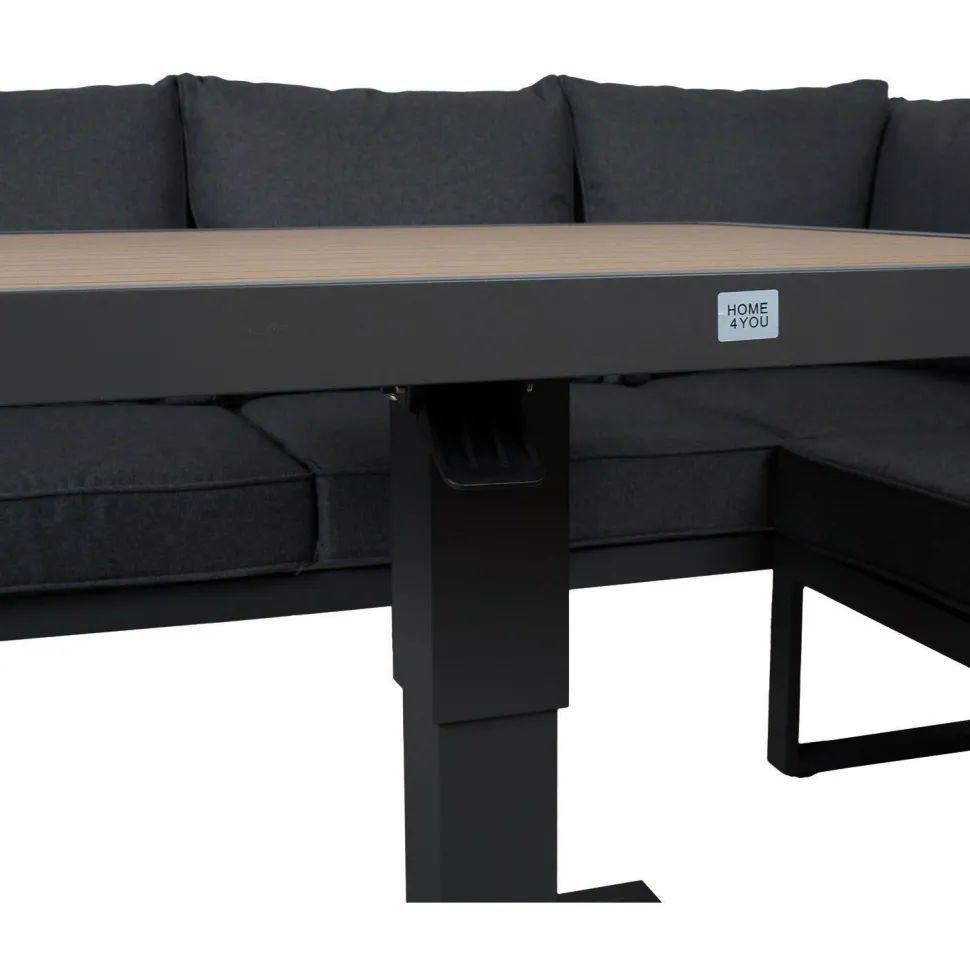 Puutarhakalustesetti Home4You PARKER 4-osainen, harmaa