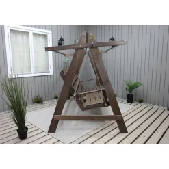 Puutarhakeinu katoksella Baltic Garden Pelle 165cm ruskea/beige