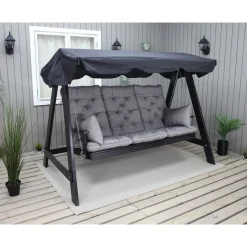 Puutarhakeinu katoksella Baltic Garden Pelle 165cm musta
