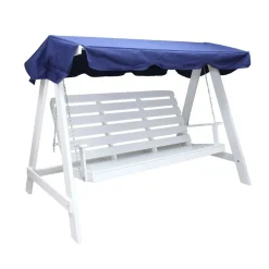 Puutarhakeinu katoksella Baltic Garden Pelle 165cm valkoinen/sininen