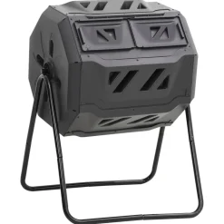 Puutarhakompostiroskis musta 73x64x95 cm 160 l