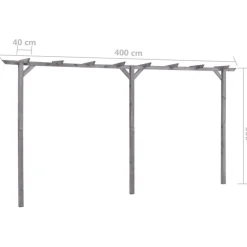 Puutarhan pergola harmaa 400x40x205 cm kyllästetty mänty