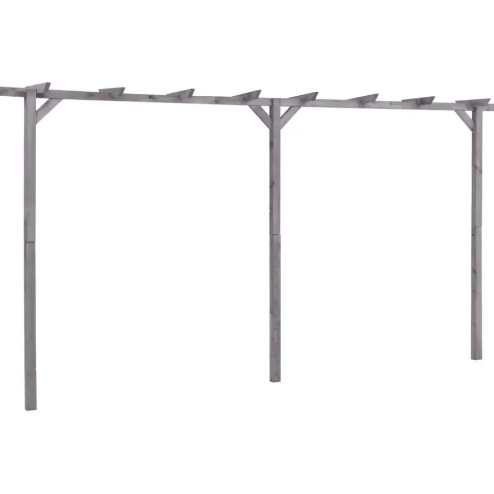 Puutarhan pergola harmaa 400x40x205 cm kyllästetty mänty