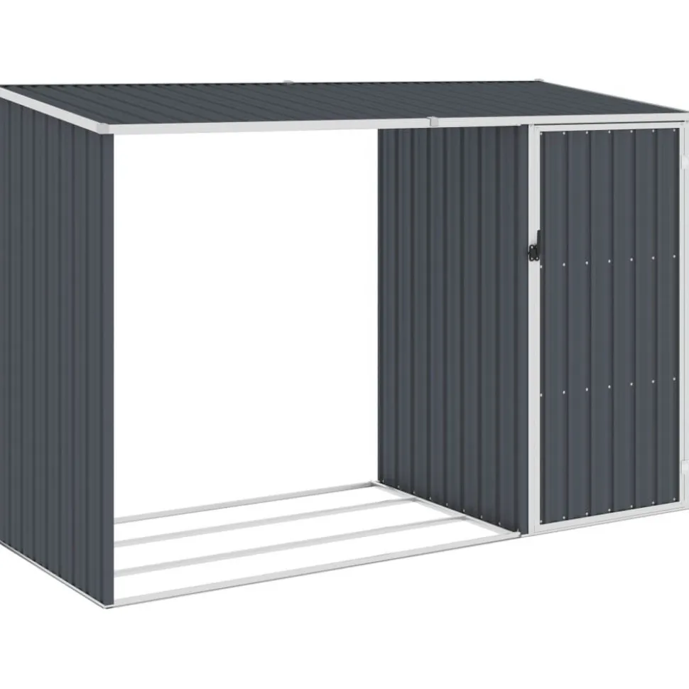 Puutarhan polttopuuvaja antrasiitti 245x98x159cm galv. teräs