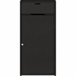 Puutarhan säilytyskaappi musta 55x55x111 cm polyrottinki