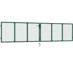 Puutarhan verkkoportti teräs 400x100cm vihreä