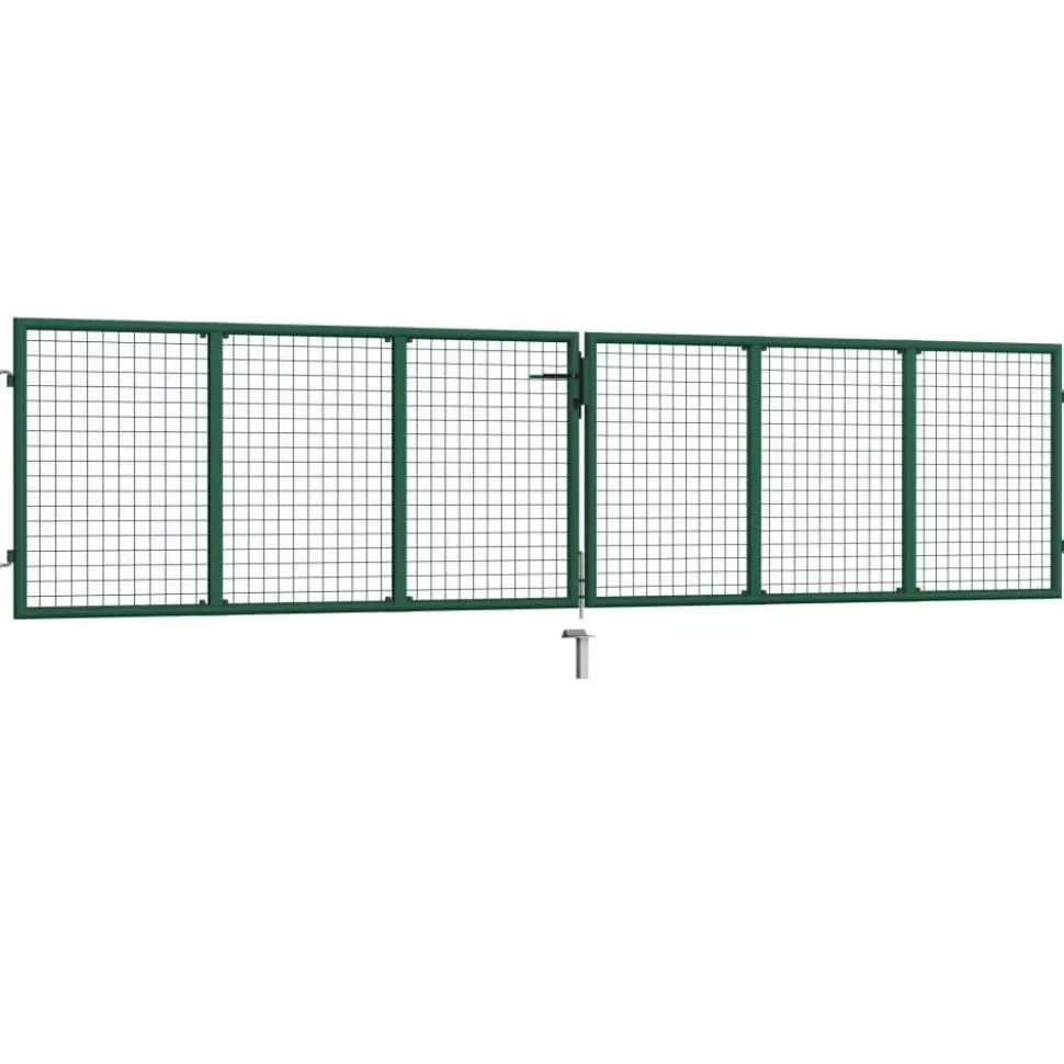 Puutarhan verkkoportti teräs 400x100cm vihreä