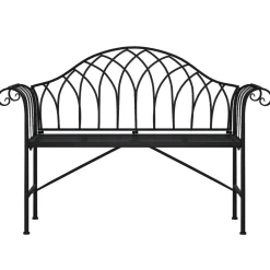 Puutarhapenkki 2-istuttava 128 cm musta teräs (18828)