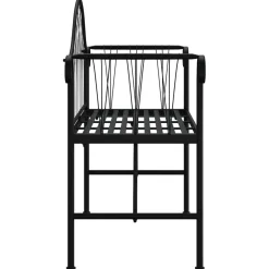 Puutarhapenkki 2-istuttava 128 cm musta teräs (18828)