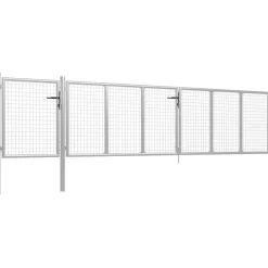 Puutarhaportti teräs 500x75cm hopea