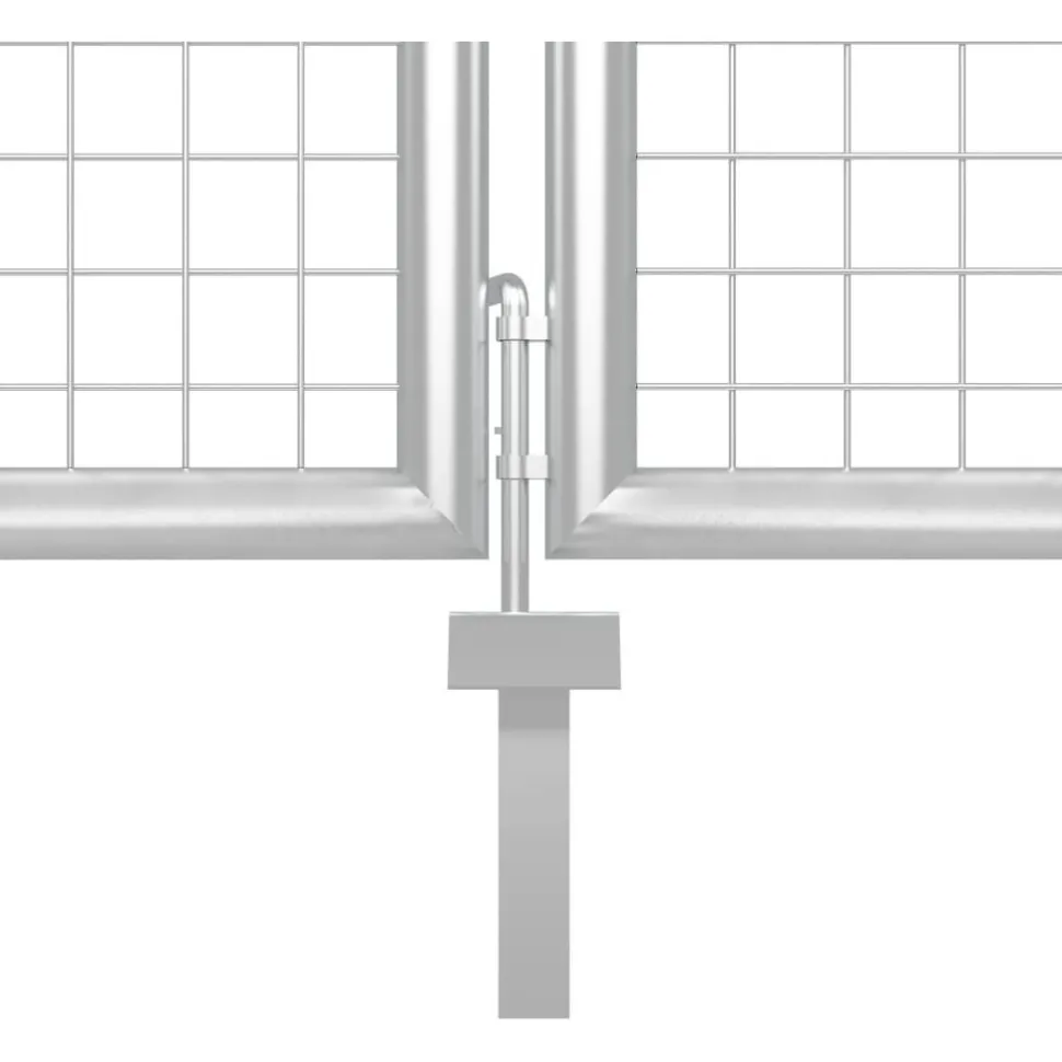 Puutarhaportti teräs 500x75cm hopea