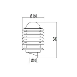 Pylväsmajakka Averia AVGP05M Ø 160x262 mm musta