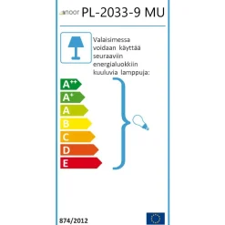 Pylväsvalaisin Noor Trumpetti 2350x810x250 mm 2-osainen musta