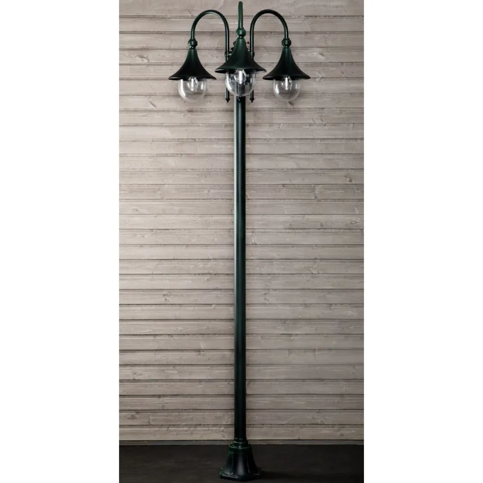 Pylväsvalaisin Noor Trumpetti 2350x735 mm 3-osainen vihertävä musta