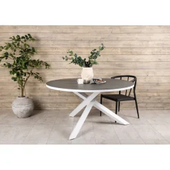 Pyöreä ruokapöytä Venture Home Copacabana 2, Ø140cm, harmaa/valkoinen