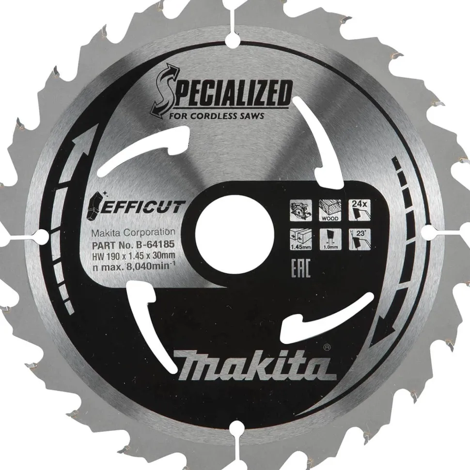 Pyörösahanterä Makita Efficut Specialized B-64185 Ø190x30x1,45mm 24T