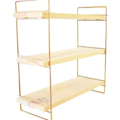 Pöytähylly Linento Furniture Masa, 40x40cm, kulta/ruskea