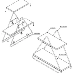 Pöytähylly Linento Furniture Masa, kulta/ruskea