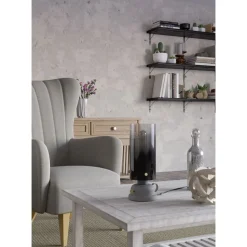 Pöytävalaisin Eglo Gargrave, Ø31.5cm, E27, 40W, IP20, harmaa/messinki