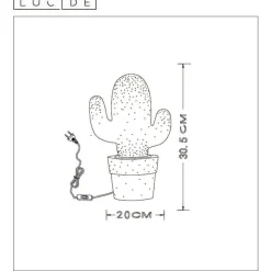 Pöytävalaisin Lucide Cactus Ø20 cm vihreä