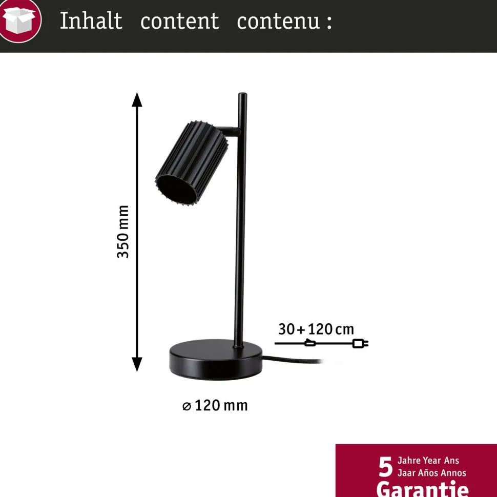Pöytävalaisin Paulmann Lirena GU10 max. 7W metalli, mattamusta