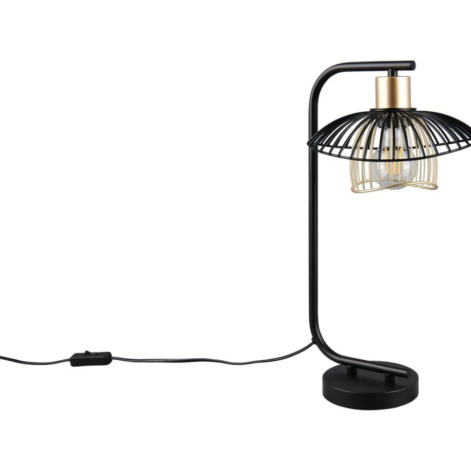 Pöytävalaisin Trio Lauris 44cm E27 mattamusta/kulta