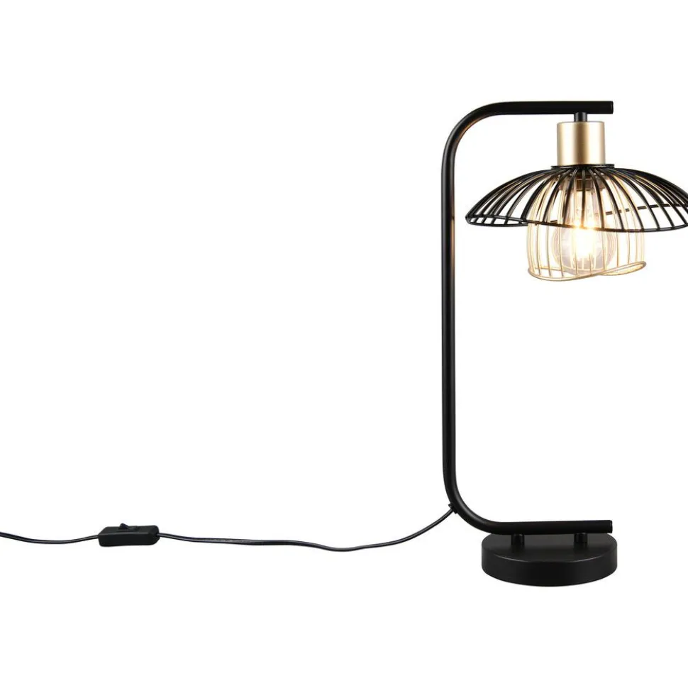 Pöytävalaisin Trio Lauris 44cm E27 mattamusta/kulta