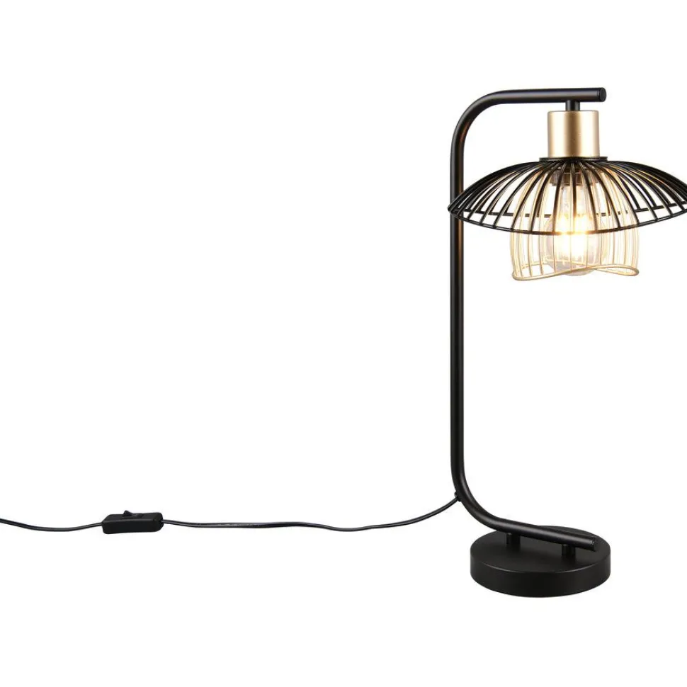 Pöytävalaisin Trio Lauris 44cm E27 mattamusta/kulta
