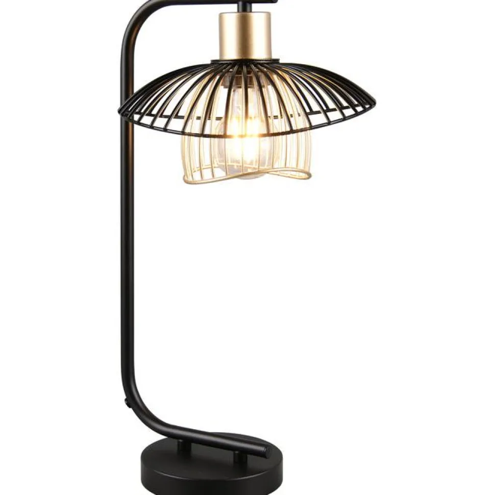 Pöytävalaisin Trio Lauris 44cm E27 mattamusta/kulta